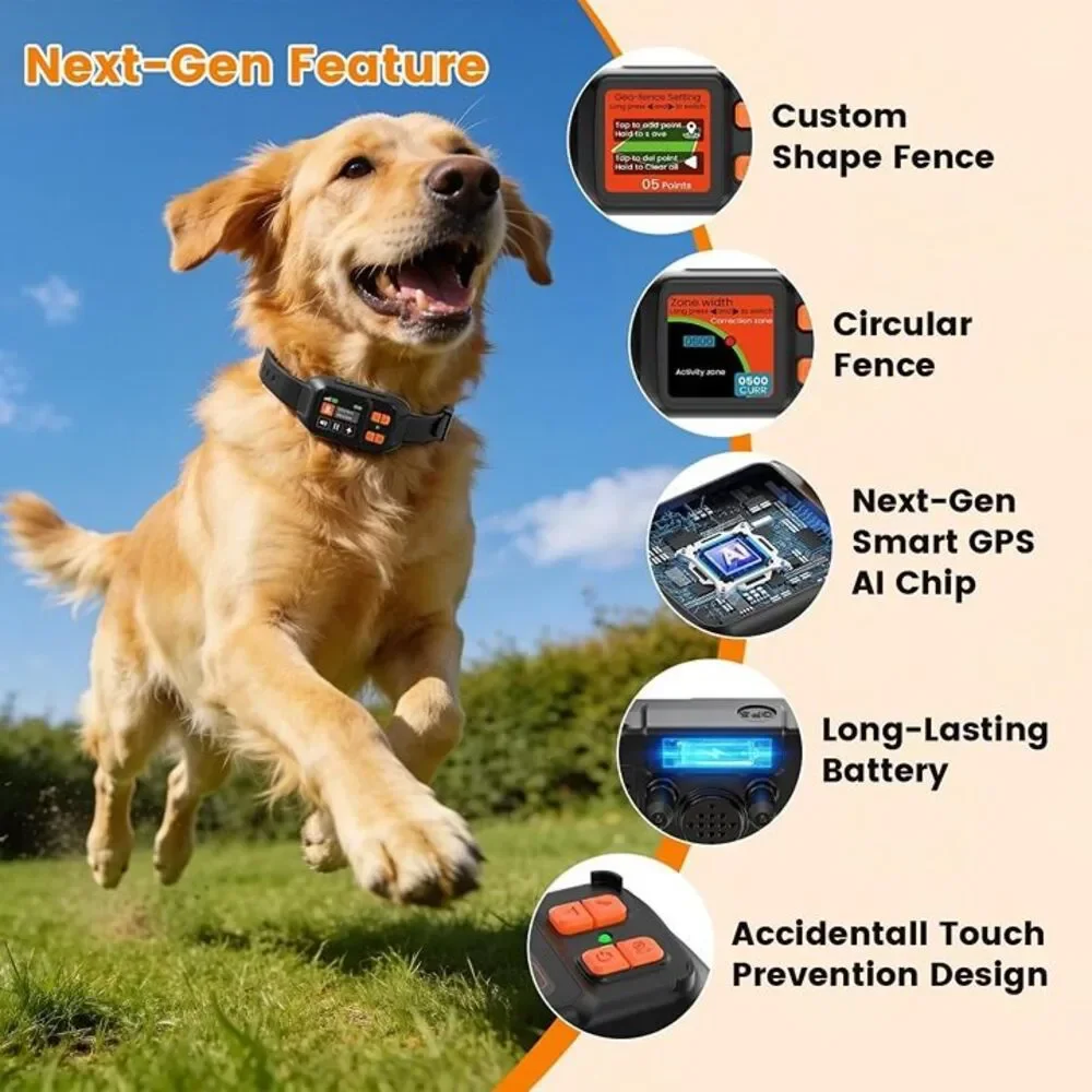 GPS Wireless Dog Fence for Outdoor Use, Custom Boundary, No Subscription